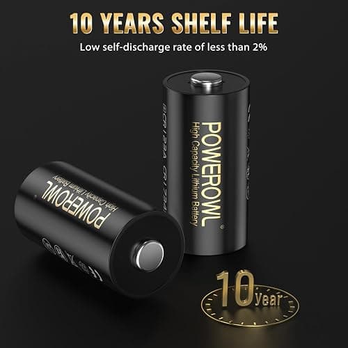 POWEROWL 123 Batteries Cr123A 3V Lithium 8 Count, High Capacity 123A C123 Battery for Flashlight Camera Sensor thumbnail 5