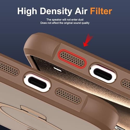 SKYLMW Compatible with iPhone 13 Case & iPhone 14 Case with Invisible Magnetic O-Ring Stand Translucent Phone Cases for 13 & 14 6.1" [Compatible with Mag-Safe][Great Grip Feeling], Desert Brown thumbnail 8
