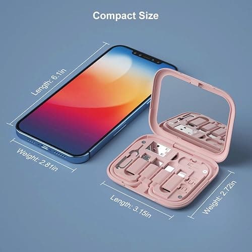 YANZIE USB-C Adapter Kit for iPhone 16/17 Pro, Google Pixel & Samsung Galaxy - USB-A to C, Micro-USB to Type-C, Short USB-C Cable, OTG, Mirror Case thumbnail 5