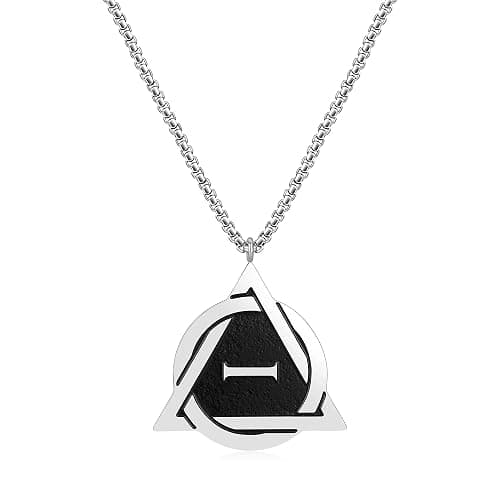 Medsor Therian Necklace Silver Plated Stainless Steel Therian Pride Symbol Necklace Therian Pendant for Men Gift - Image 1