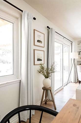 100% Blackout Shield Linen Blackout Curtains for Bedroom 120 Inches Long, Back Tab/Rod Pocket Living Room Drapes, Thermal Insulated Blackout Curtains 2 Panels Set, 50" W x 120" L, Beige thumbnail 6