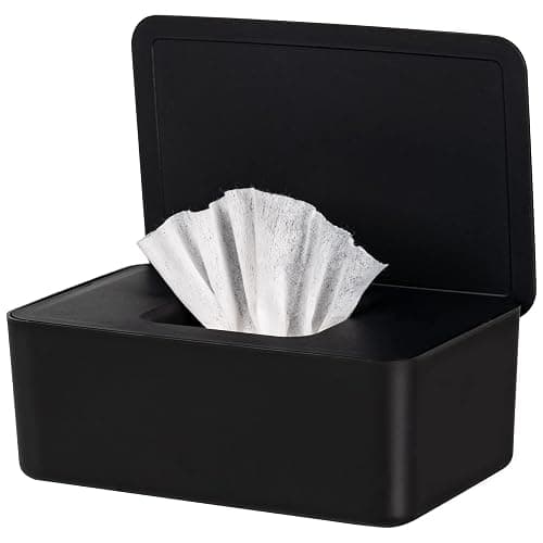 Baby Wipes Dispenser, Wipe Holder for Baby & Adult,Keeps Wet Tissue Fresh, Non-Slip Wipes Case, Flushable Wipe Container with Sealing Design Lid - Image 1