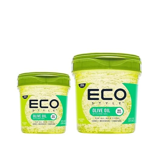 Eco Style Gel Olive Oil Styling 8oz & 16oz bundle - Adds Shine and Tames Split Ends - Delivers Moisture to Scalp - Nourishes And Repairs - Provides Weightless and Superior Hold - Image 1