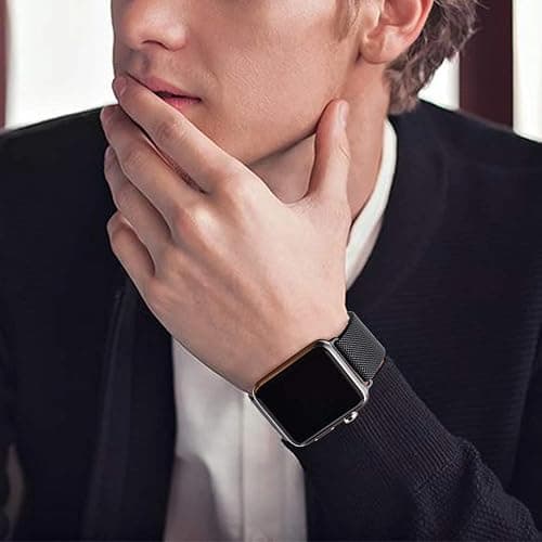 Double Magnetic Compatible for Apple Watch Band Ultra 2,SE, Stainless Steel Strap Metal Mesh Sport Loop for iWatch Bands 38mm 40mm 41mm 42mm 44mm 45mm 46mm 49mm Series 10/9/8/7/6/5/4/3/2/1 Women Men thumbnail 5