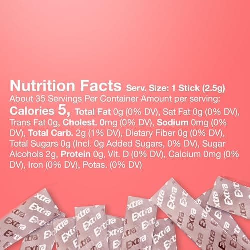 EXTRA Sweet Watermelon Sugar Free Chewing Gum Pack, 35 Sticks (Pack of 6), Mega Bulk Gum thumbnail 8