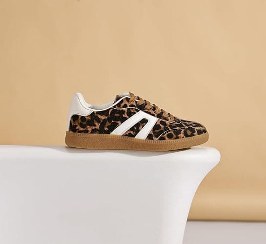 Women's Retro Gum Sole Fashion Sneakers-Lace Detail Casual Retro Walking Shoes-Gum Sole Casual Tennis-Anti Slip Trainers thumbnail 5