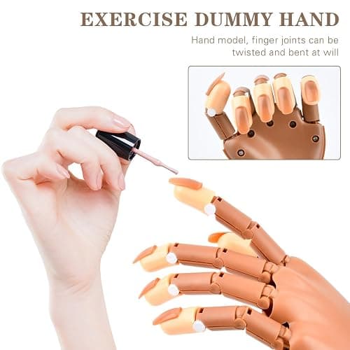 Flexible Nail Practice Hand with 200Pcs White/Clear Nail Tips,Practice Hand for Acrylic Nails,Nail Art Hand Tools for Nail Art Designs and Nail Extension Exercises to Show off your Nail Work thumbnail 3