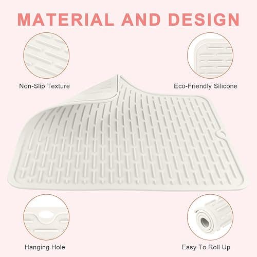AMIJEAL Oversize Silicone Heat Resistant Mat for Hair Tools(14.2" x 11") | Curling Iron Mat, Hot Tools Holder, Portable Flat Iron Hair Straightener Pad Cover for Travel Vanity Salon thumbnail 4