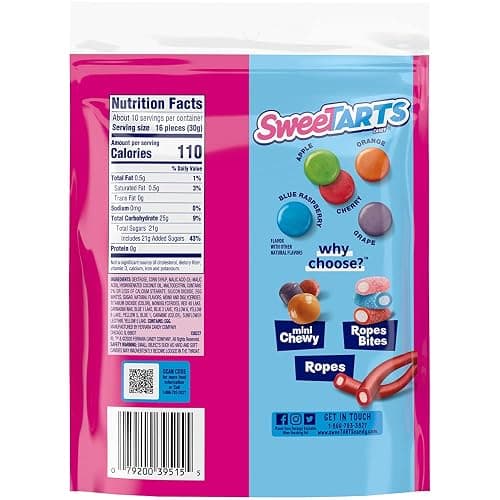 SweeTARTS Chewy Sours Candy Recloseable Bag, 11 Ounce thumbnail 2