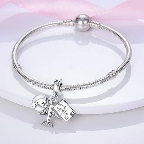 MULA 925 Sterling Silver Charms for Bracelets and Necklaces Handbag Dangle Pendants Beads Cute Cat Turtle Charms Jewelry for Women thumbnail 2
