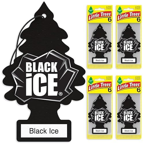 LITTLE TREES Car Air Freshener | Hanging Tree Provides Long Lasting Scent for Auto and Home | Black Ice, 24 Air Fresheners thumbnail 2