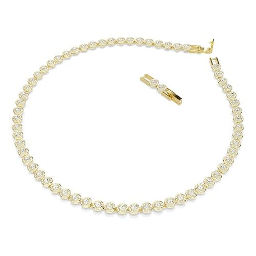 Swarovski Una Angelic necklace, Round cut, Small, White, Gold-tone plated thumbnail 2