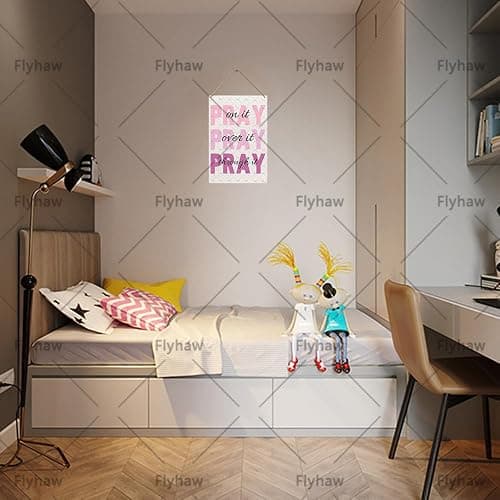 Pink Pray Over It Wall Decor Wooden Decor Inspirational Decor Signs Pink Wall Wooden Hanging Sign For Room Decor For Teen Girls Office Living Room 8x12 Inches thumbnail 3