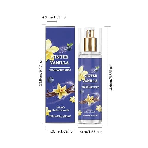 Vanilla Blueberry Body Fragrance Spray, Fresh and Sweet Perfume with Floral and Fruity Notes, Long Lasting Fragrance Eau De Toilette, Exudes Unique Charm - 100ML/3.38 Fl.Oz thumbnail 3