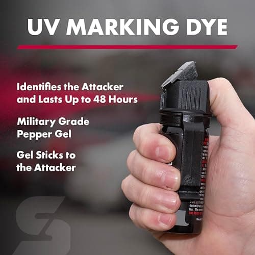 SABRE Crossfire Pepper Gel - 360° Spray for Defense at Any Angle, Maximum Strength Police-Grade OC Pepper Spray with UV Marking Dye, 20‑Foot Tactical Range, Fast Flip Top Safety, Belt Clip, 1.5 fl oz thumbnail 11