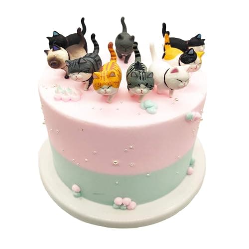 Halloluck 9 Pcs Cute Miniature Cat Figure Animal Cat Characters Decor Mini Figure Collection Decor, Cake Topper, Plant, Automobile Decoration,Landscape Scenes thumbnail 7