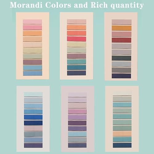 ELII 1200pcs Sticky Tabs Page Markers,Morandi Sticky Note Tabs Colored Writable and Repositionable Book Flags Tabs Strip Index Tabs,Page Tabs thumbnail 4