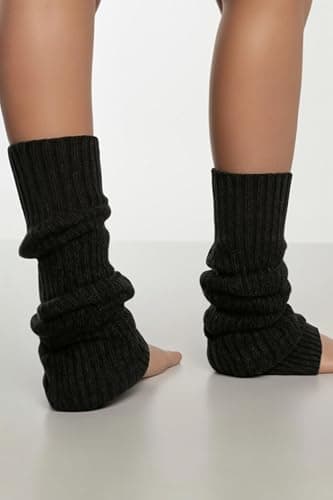 NITESHEYS Lambswool Winter Ribbed Leg Warmers Natural Wool Footless Long Socks For Women thumbnail 5