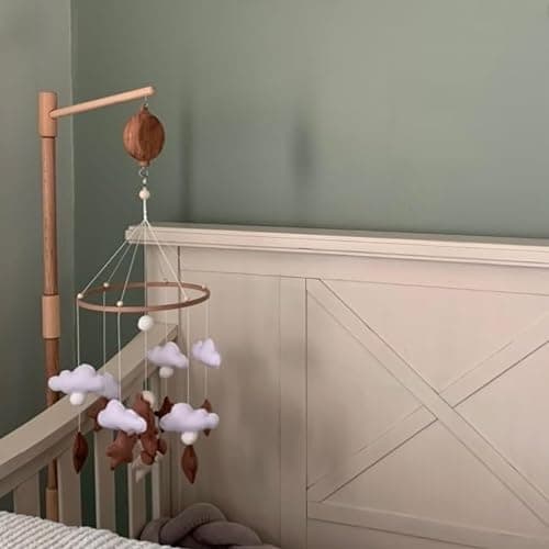 Lanttoe Crib Mobile Motor with Music Box, Baby Mobile for Crib with 12 Classic Lullabies & Rotating Function, Wooden Design Crib Mobile with Music thumbnail 6