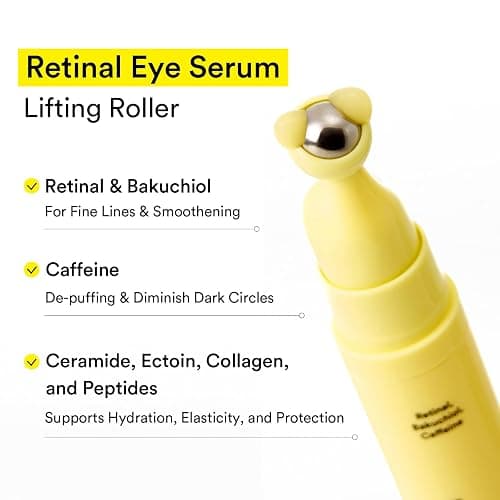 Abib Retinal Eye Serum Lifting Roller 0.5 Fl Oz,15ml | Anti-Aging Eye Applicator for Wrinkles, Puffiness, Dark Circles with Caffeine & Bakuchiol for Under Eyes | Travel Size Skincare Essential thumbnail 3