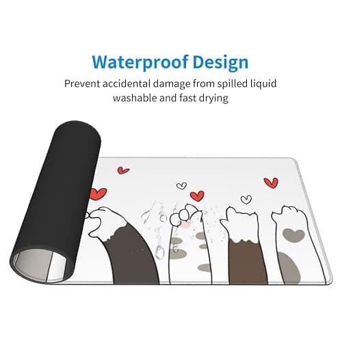 Kawaii Cat Paw Gaming Mouse Pad Large XL Desk Mat Long Extended Pads Big Mousepad for Home Office Decor Accessories 31.5 X 11.8 Inch thumbnail 4