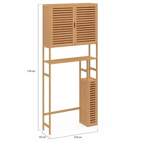 IDMarket - Meuble WC 3 en 1 avec armoires de Rangement Bambou BEA thumbnail 3