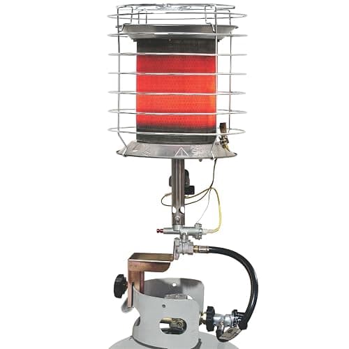 Dura Heat TT-360 Propane(LP) 360 Degree Tank Top Heater, Length: 8.9in, Width: 8.9in, Height: 20.24in,Silver - Image 1
