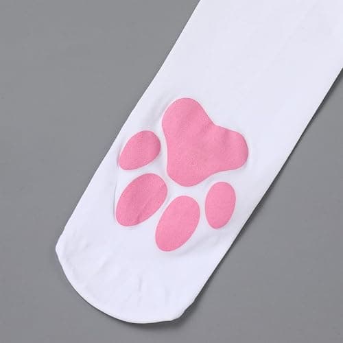 ABAFIP Women Cute Kawaii Cat Paw Print Thigh High Socks Kitten Claw Above Knee Sheer Hosiery Stockings thumbnail 5