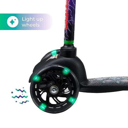 Self Balancing Kick Scooter with Light Up Wheels, Extra Wide Deck, 3 Wheel Platform, Foot Activated Brake, 75 lbs Limit, Kids & Toddlers Girls or Boys, for Ages 3 and Up thumbnail 7