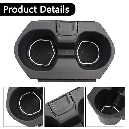 Cup Holder Insert with Coaster Accessories for Honda Civic 2016-2021 Lx Ex Si Sport Hatchback Coupe Sedan Insight Center Console Drink Bottle Cup Holder(Black with White Coaster) thumbnail 5