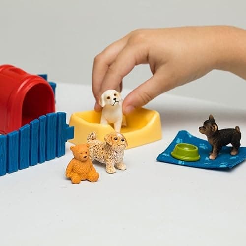 Schleich Farm World 13-Piece Puppy Pen Playset - Featuring 3 Cute Puppy Figurines and Accessories, Educational and Durable Toys, Fun and Imaginative Play for Boys and Girls, Gift for Kids Ages 3+ thumbnail 3