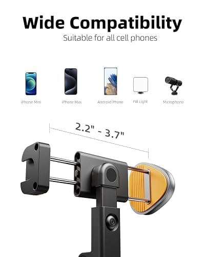 TODI 63" Cell Phone Selfie Stick Tripod, Portable Tripod for iPhone with Wireless Remote, Extendable Smartphone Stand, All-in-1, Compatible with iPhone/Android thumbnail 6