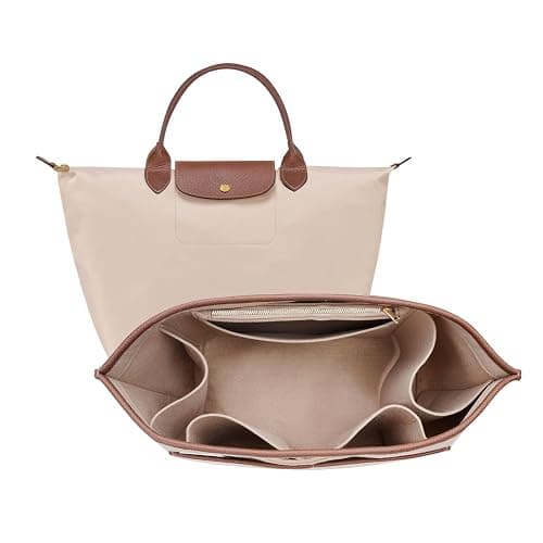 ZTUJO Premium Felt Longchamp Le Pliage Organizer Insert, Compatible with Longchamp Le Pliage Energy, Shoulder Bag, Top Handle, Xtra (Beige, Medium) - Image 1