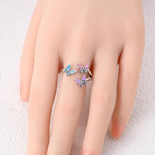 Vectoflux Adjustable 925 Sterling Silver Rings for Women - Elegant 5A CZ Dainty Hoop & Band Designs for Women, Hypoallergenic Daily Wear Jewelry with Gift Bag thumbnail 5