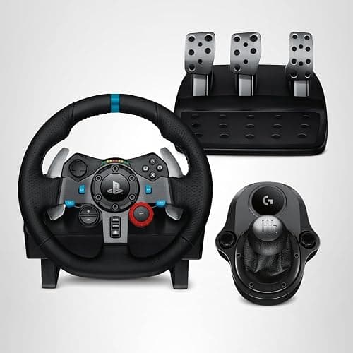 Logitech G29 Driving Force Racing Wheel and Pedals, Force Feedback, Real Leather + Logitech G Driving Force Shifter - For PS5, PS4 and PC, Mac - Black thumbnail 7