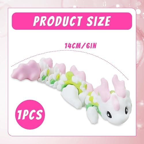 YSFVNP 3D Printed Fox, 3D Animals, 3 D Printed Animals The Cotton Candy Fox 8 Inches - 3D Printed Fidget Fantasy Creature ﻿ (White powder) thumbnail 2