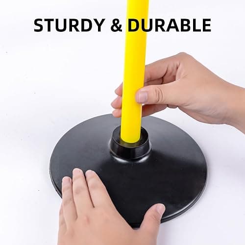 Desyeryamimi 5 FT Agility Training Poles for Soccer/Dog/Horse,Adjustable Football Basketball Speed and Agility Training Equipment,Set of 4 with Round Rubber Base thumbnail 5