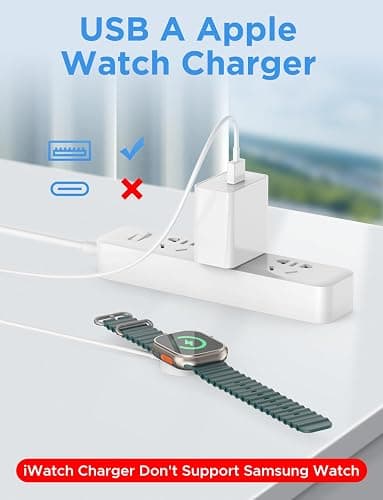 2026 Upgraded iWatch Charger Compatible with Apple Watch Charger USB Magnetic Charging Cable Portable Fast Accessories for iWatch Ultra/SE/Series 9/8/7/6/5/4/3/2/1(1m) thumbnail 2