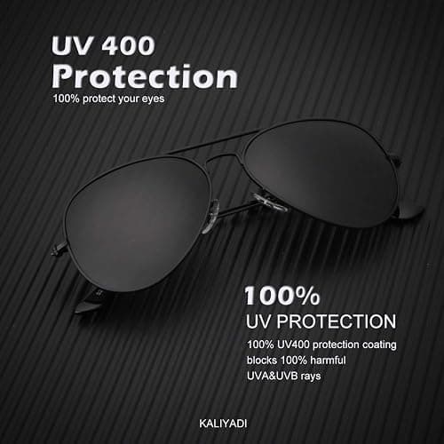 KALIYADI Classic Aviator Sunglasses for Men Women Driving Sun glasses Polarized Lens UV Blocking thumbnail 2