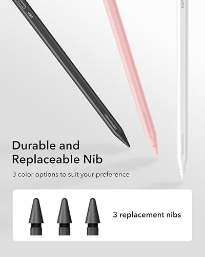 ESR Geo Digital iPad Pencil Findmy Compatible with Apple iPad 2018-2025,with Easy Shortcuts for Apple iPad A16/10/9/8 & Air 13/11 & Pro 12.9/13/11 & Mini 7/6/5,Black(No Wireless Charging) thumbnail 9