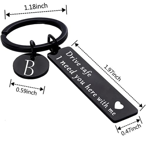 drive safe keychain for him her - key chains for men i need you here with me i love you gifts for boyfriend birthday thumbnail 4