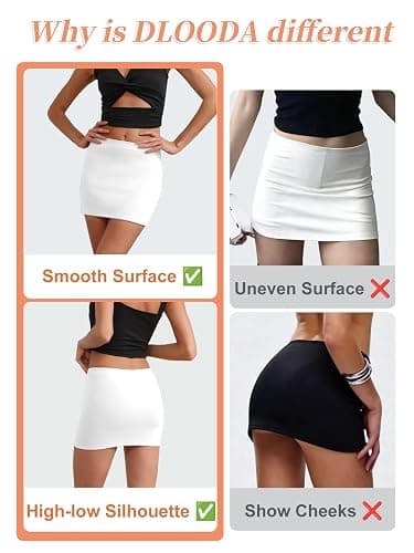 DLOODA Mini Skirts for Women, Micro Skorts with Shorts Underneath Stretchy Going Out Casual Wear thumbnail 5
