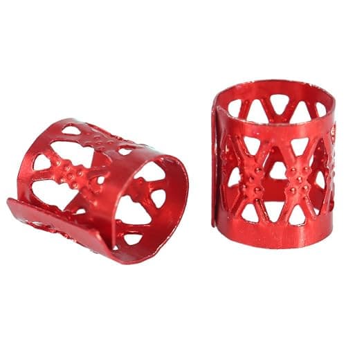 100PCS Braiding Beads Metal Cuffs,New Colorful Dreadlocks Beads Hair Braid Rings Clips Dread Locks, Rings Cuff Hair Decoration Braiding Filigree Tube Hair Jewelry (red) thumbnail 3