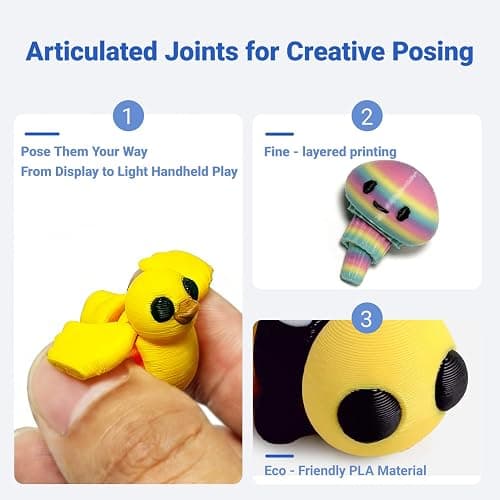 Xalvoro 54 PCS 3D Printed Articulated Animal Desk Decor Set, Posable PLA Desktop Display Accents for Office Workspace, Collectible Animal Ornaments for Adults thumbnail 6