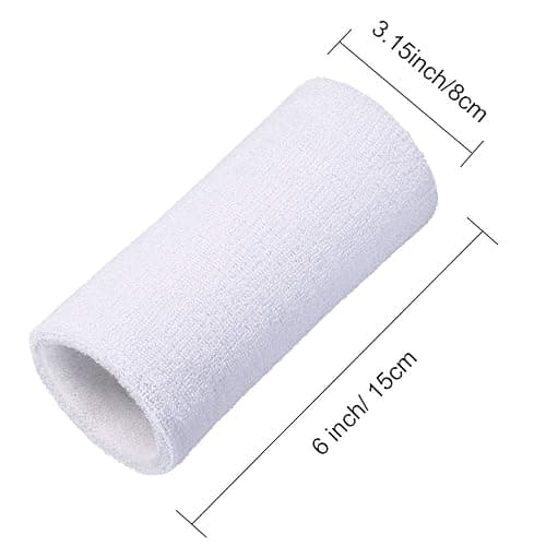 WILLBOND 6 Inch Wrist Sweat Bands for Men Women Tennis Elastic Athletic Long Sweatband Wrist Absorbent for Basketball Tennis Running Outdoor Activity thumbnail 3