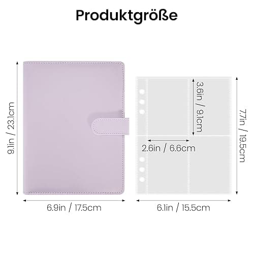 ARATERVIO A5 Fotokarten-Binder mit 30 Hüllen, 6-Ring Sammelalbum mit 240 Kartenplätzen, PU-Leder Einband mit Magnetverschluss zur Aufbewahrung von K-Pop Fotokarten, Trading Cards und Sammelkarten thumbnail 3