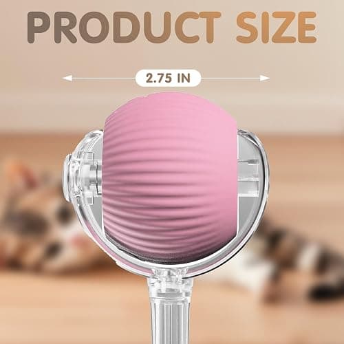 Rocfish Durable Interactive Cat Toys for Indoor Cats, Smart Automatic Cat Chase Ball Toy, Upgraded Speedy Tail Kitten Toy for Bored Indoor Adult Pets (Pink) thumbnail 9