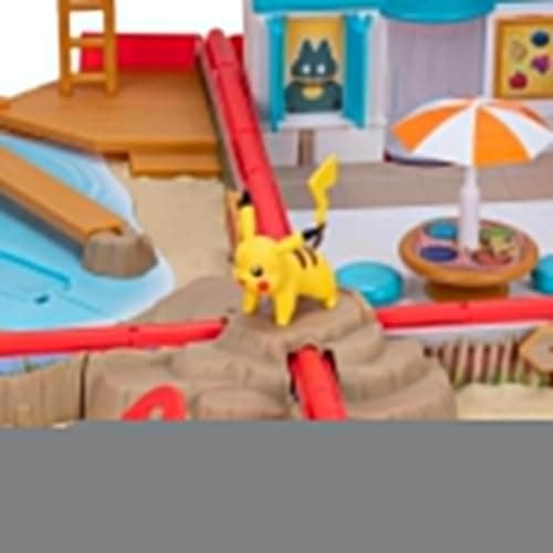 Jazwares Pokémon Carry Case Beach Battle Playset - Portable Transforming Backpack Playset with Action Features and 2-inch Pikachu Battle Figure thumbnail 4