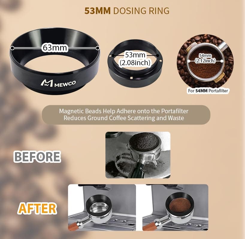 Paquete de 7 estaciones de manipulación espresso y distribuidor de café con agitador WDT y espresso, embudo de dosificación de café y visualización de disco de expreso, accesorios para bar y oficina thumbnail 3