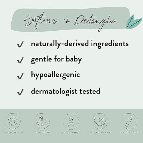 The Honest Company Conditioning Hair Detangler, Tear-Free, Hypoallergenic, Leave-In Conditioner and Fortifying Spray, Citrus Vanilla Refresh, 4 fl oz thumbnail 3